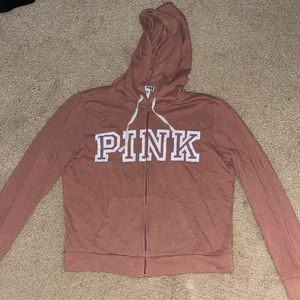PINK zip up hoodie size L